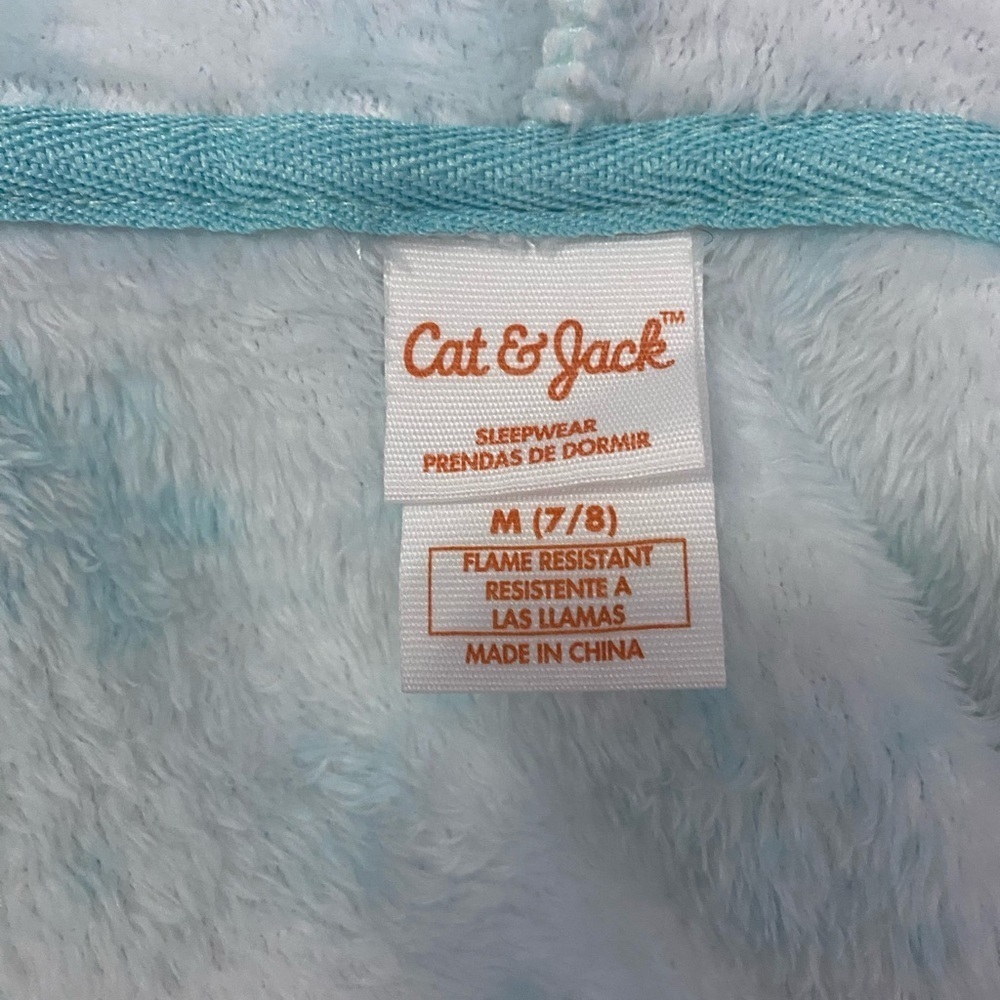 Cat & Jack girls fleece onesie Pajamas M 7/8 - Picture 4 of 4